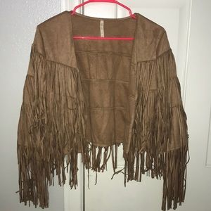 Brown fringe jacket